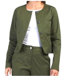 Derek Lam 10 Crosby NWT Cropped Utility Field Jacket Womens Medium Army Green